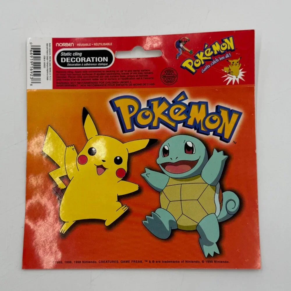 Pokemon Gotta Catch 'em all Dessert Plates (8 Plates) & Static Cling Sticker